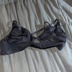 Cross back cute black bikini top